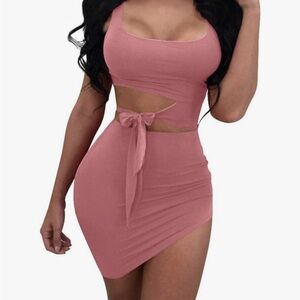 Pink Cutout Bodycon Dress